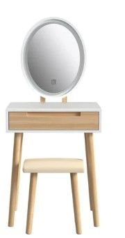 Photo 1 of Makeup Vanity Table Set with 3 Adjustable Lighted Mirror Stool 