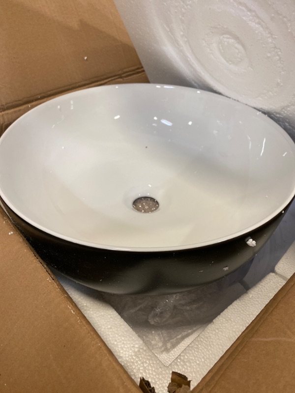 Photo 2 of Black Ceramic Round Vessel Sink NEW 