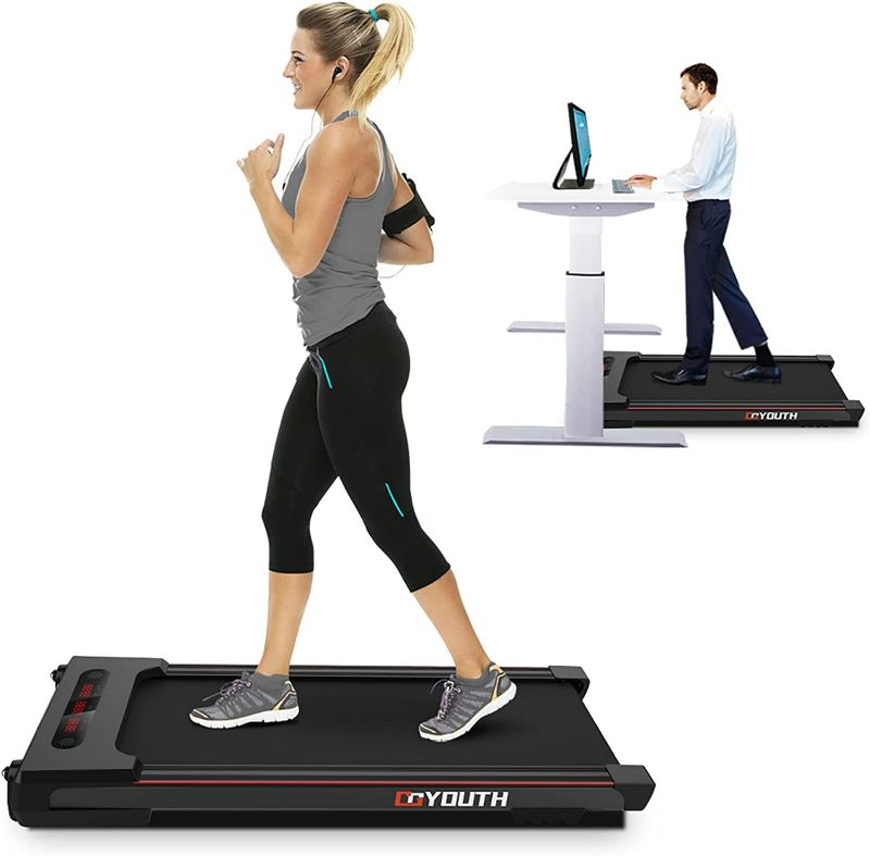 Photo 1 of GOYOUTH 2 in 1 Under Desk Electric Treadmill Motorized Exercise Machine with Wireless Speaker, Remote Control and LED Display, Walking Jogging Machine for Home/Office Use NEW 