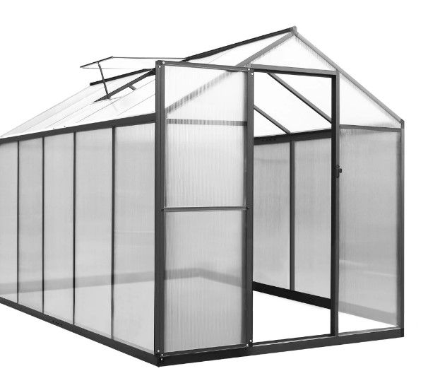 Photo 1 of VEIKOUS Walk-in Garden Greenhouse for Outdoor with Aluminum Frame, Lockable Door and Window , Gray 