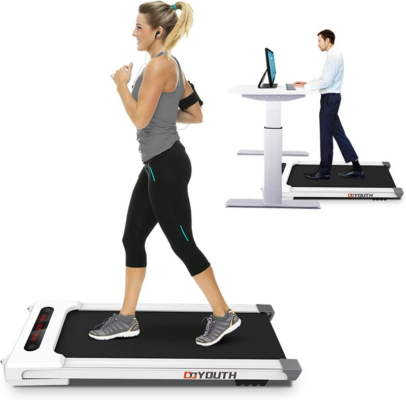 Photo 1 of GOYOUTH 2 in 1 Under Desk Electric Treadmill Motorized Exercise Machine with Wireless Speaker, Remote Control and LED Display, Walking Jogging Machine for Home/Office Use
