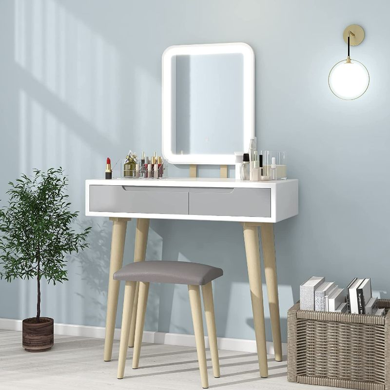 Photo 1 of  Makeup Vanity Desk with Lights,Small Vanity with Adjustable Brightness Mirror for Samll Spaces,Vanity Desk with Drawers NEW 