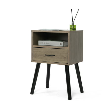 Photo 1 of Jaxpety Nightstand Modern Bedside Table End Table with Drawer for Bedroom Living Room Small Spaces Washed Gray NEW
