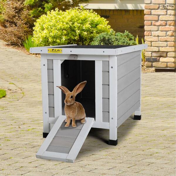 Photo 1 of Portable Bunny Cage Indoor and Outdoor Rabbit Hutch Gray NEW 
