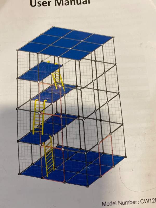 Photo 2 of COZIWOW Large Cat Cage, Indoor DIY Cat Playpen, 3-Tier Wire Kennels Crate with 3 Platforms, 3 Ramp Ladders and 4 Doors, Black
