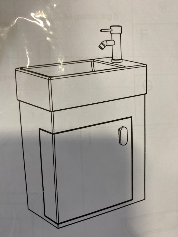 Photo 1 of YOURLITE16" WALL MOUNTED FLOATING BATHROOM VANITY SING SET BLUE CABINET WITH GOLDEN NEW