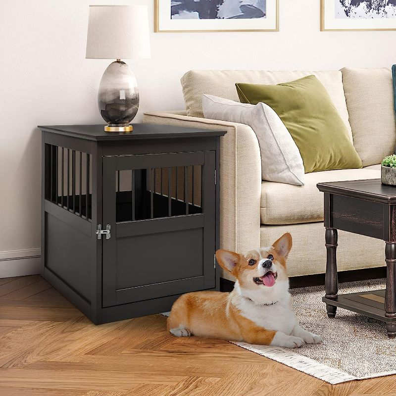 Photo 1 of COZIWOW Home Wooden Dog Crate End Table, Decorative Dog Kennel Indoor Modern Crates Bed Side Furniture for Small Medium Pets, BrownN NEW 
