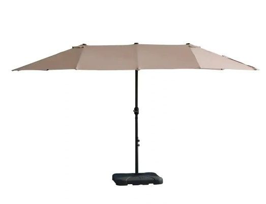 Photo 1 of 15 ft. Outdoor Patio Umbrella Market Sunbrella Umbrella for Garden/backyard in Beige NEW