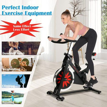 Photo 1 of Jaxpety Indoor Cycling Exercise Bike Stationary Bike W/ LCD Display 275 LBS Limited Black + Red NEW 
