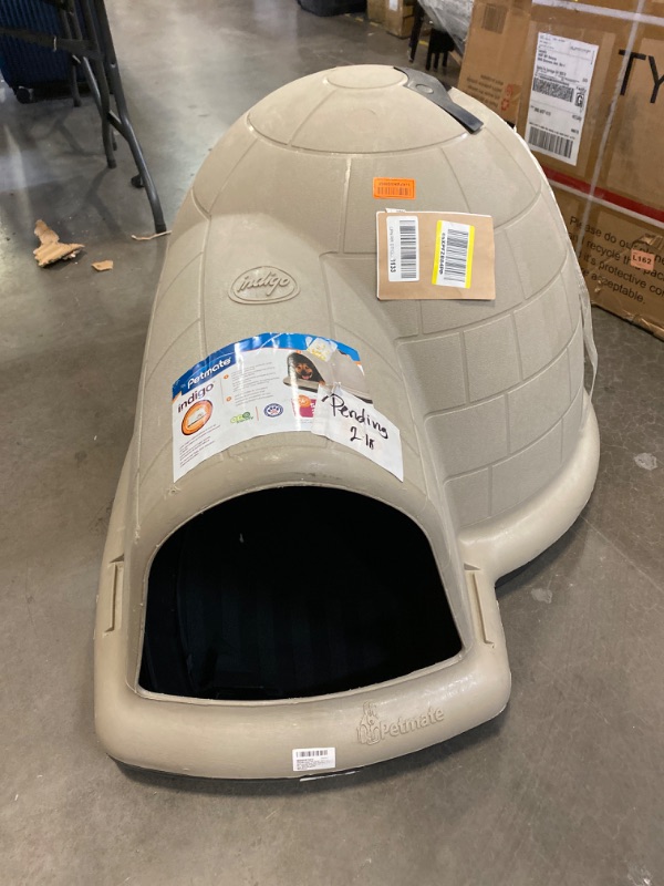 Photo 2 of Petmate Indigo Dog House (Igloo Dog House, Made in USA with 90% Recycled Materials, All-Weather Protection Pet Shelter) for Large Dogs 50 to 90 pounds NEW 