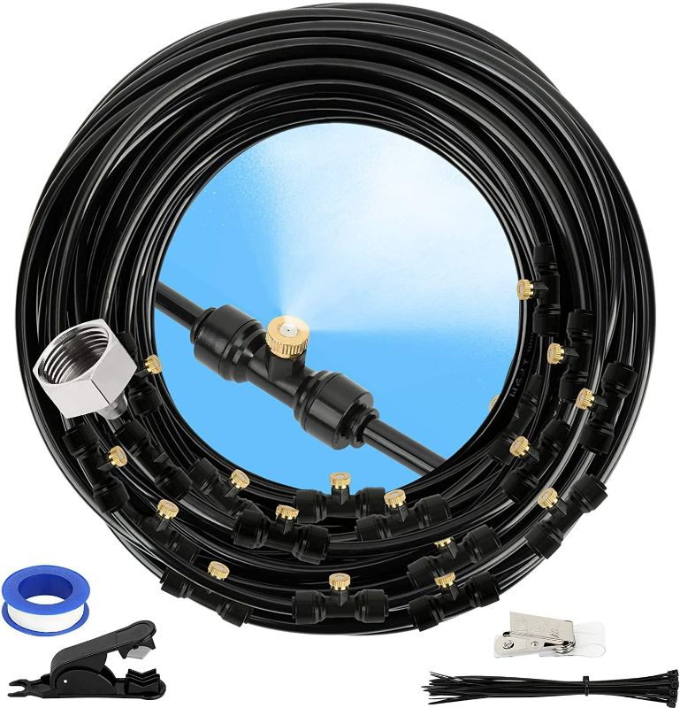 Photo 1 of Misting Cooling System, DIY 65.6FT(20M) Misting Line +20 Brass Mist Nozzles+ a Brass Connector(3/4'') Outdoor Mister System for Patio Waterpark Garden Trampoline Greenhouse NEW