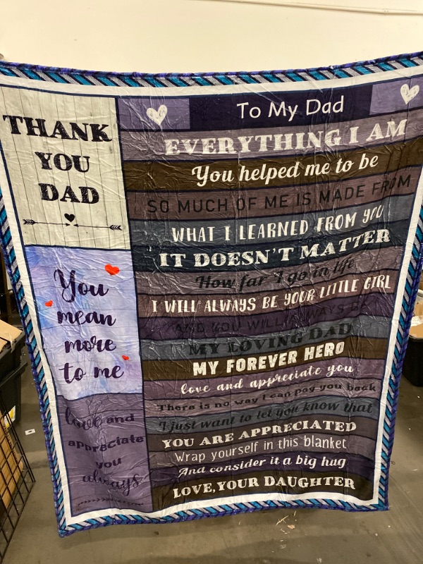 Photo 1 of TO MY DAD BLANKET GIFTS FROM DAUGHTER GIFTS FOR DAD BLANKET BIRTHDAY GIFT FOR DAD FLANNEL THROW 50X60" NEW 