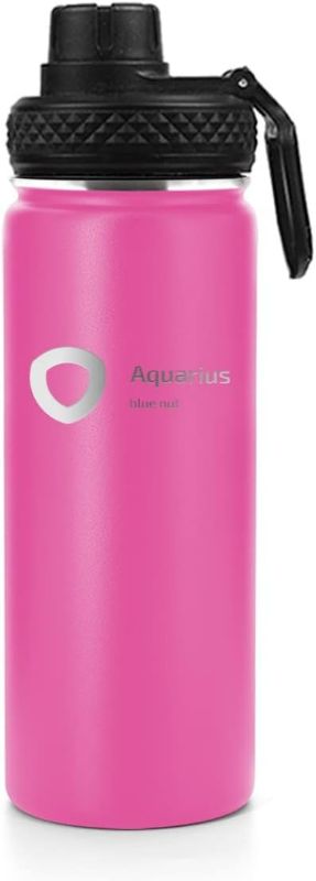 Photo 1 of Aquarius Water Bottle 2 Lids Service, Premium Stainless Steel(Blue 32oz)Reusable, Double Wall Insulated, Hot & Cold NEW 
