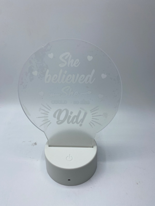 Photo 2 of Zhengmy Inspirational Lamp Gifts for Women She Believed She Could So She Did Night Light New Job Congratulations Gifts Funny Birthday Gifts Motivational Gifts for Friends Coworkers Daughter Girls NEW
