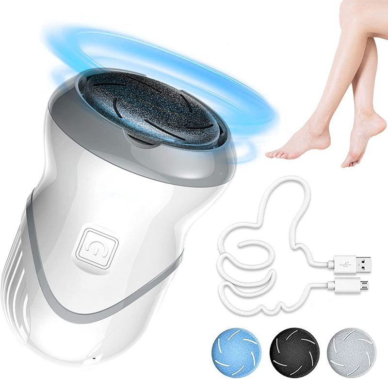Photo 1 of Professional Electric Feet Callus Remover,Portable Rechargeable Foot File Pedicure Tools with Vacuum Adsorption Foot Grinder 2 Speed 3 Grinding Heads, Ideal for Dead Skin/Powerful Exfoliation NEW 