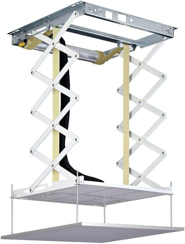 Photo 1 of Monoprice Stealth Motorized Recessed Projector Mount (Max 44 lbs.), White, 25.2 x 14.8X 25.1 NEW
