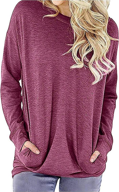 Photo 1 of Women’s Long Sleeve Henley T Shirts Button Down Slim Fit Tops Scoop Neck Ribbed Knit Shirts  (26W/ XL?) NEW 