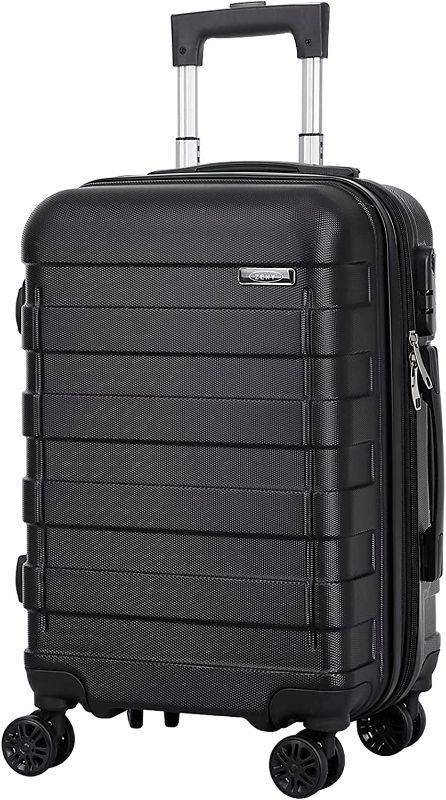 Photo 1 of ZENY Hardside Expandable Spinner Luggage Suitcase Lightweight Travel Luggage with Double Spinner Wheels, Carry-On 21 Inch (Black) NEW 
