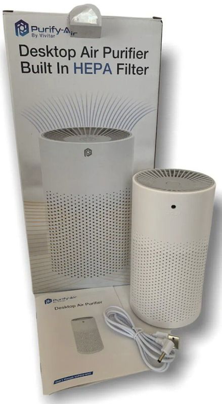 Photo 1 of Purity-Air by Vivitar - Desktop Air Purifier - Built in HEPA Filter - White