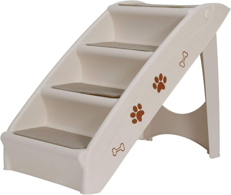 Photo 1 of eneric Foldable Pet Stairs 4 Non-Slip Steps Dog Ladder wSupport Frame for High Bed,Small Old Dog NEW
