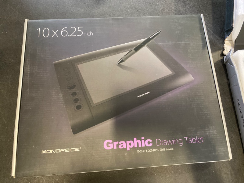 Photo 3 of Monoprice 110594 10 x 6.25-inch Graphic Drawing Tablet (4000 LPI, 200 RPS, 2048 Levels),10" x 6.25" 5080 LPI, Black 
