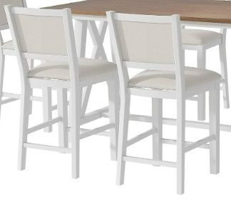 Photo 1 of ONLY CHAIRS SIYSNKSI Farmhouse Rustic Kitchen Furniture Set with 4 Upholstered Dining Chairs, (BOX 2 OF3) NEW 
