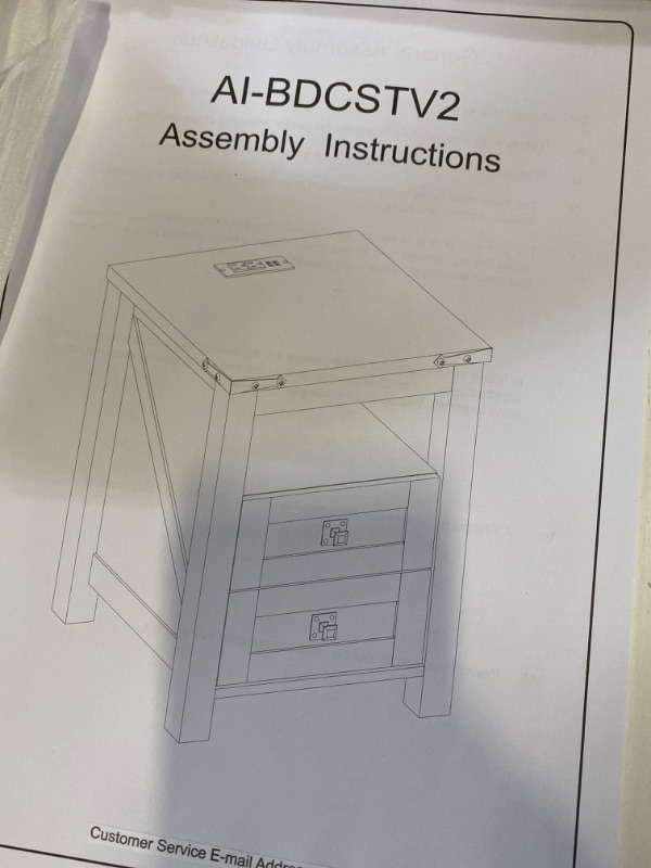 Photo 2 of T4TREAM White Nightstand with Charging Station, End Table, Side Table with 2 Drawers Storage Cabinet for Bedroom, Living Room, Farmhouse Design, Wood Rustic, Antique White