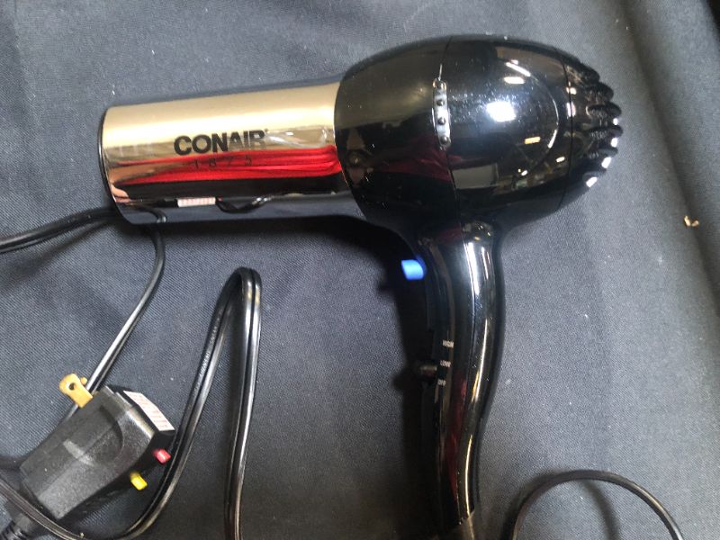 Photo 3 of Conair 1875 Watt Full Size Pro Hair Dryer with Ionic Conditioning , Black / Chrome, 1 Count
