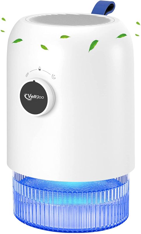 Photo 1 of Vellgoo DryBox Dehumidifiers for Home, Up to 260 sq.ft Bathroom Small Dehumidifier, Quiet Sleep Mode, LED Light, Auto Shut Off Energy Saving for Bedroom RV Kitchen Closet Office
