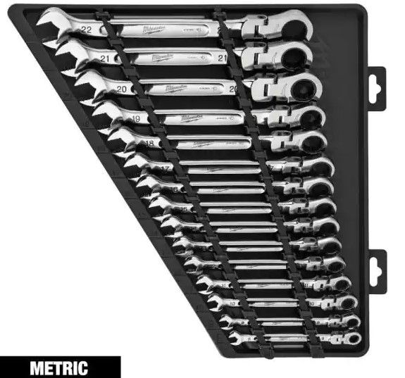 Photo 1 of 144-Position Flex-Head Ratcheting Combination Wrench Set Metric (15-Piece)
