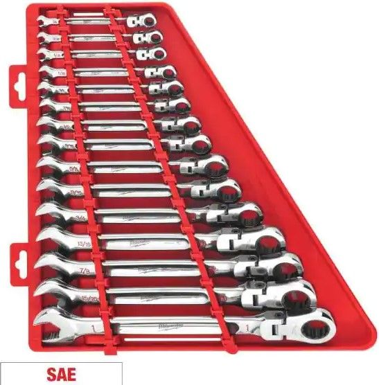 Photo 1 of 144-Position Flex-Head Ratcheting Combination Wrench Set SAE (15-Piece)
