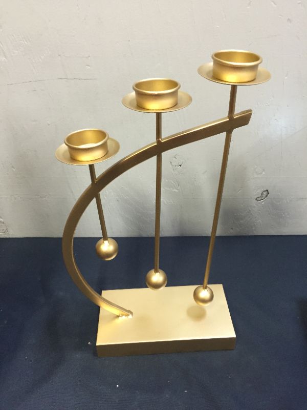 Photo 1 of 3 candle holder candelabra gold