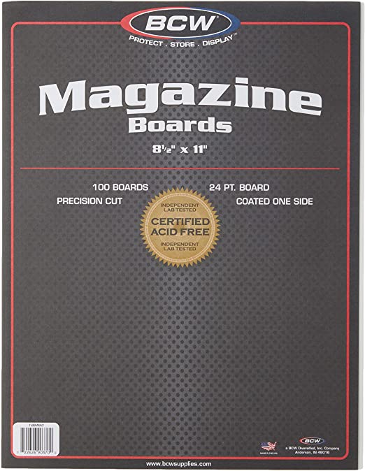 Photo 1 of BCW-BBMAG - Magazine Size Backing Boards - White - (100 Boards), Size: 8.5 x 11 inches
