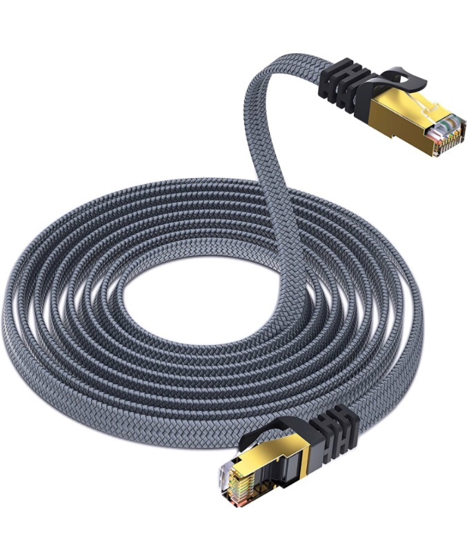 Photo 1 of at 8 Ethernet Cable,100FT Yurnero Gigabit High Speed Cat8 Network Cable 40Gbps/2000Mhz RJ53 Connector Ethernet Cord with Gold Plated SFTP LAN Cable for Gaming/Ethernet Switch/Modem/Router/Xbox