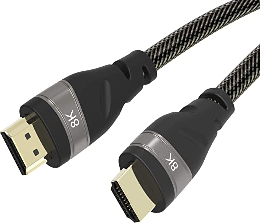 Photo 1 of AKKKGOO 8K HDMI Cable 4.9ft HDMI 2.1 Cable Real 8K, High Speed 48Gbps 8K(7680x4320)@60Hz, 4K@120Hz Dolby Vision, HDCP 2.2, 4:4:4 HDR, eARC Compatible with Apple TV, Samsung QLED TV (1.5M)
