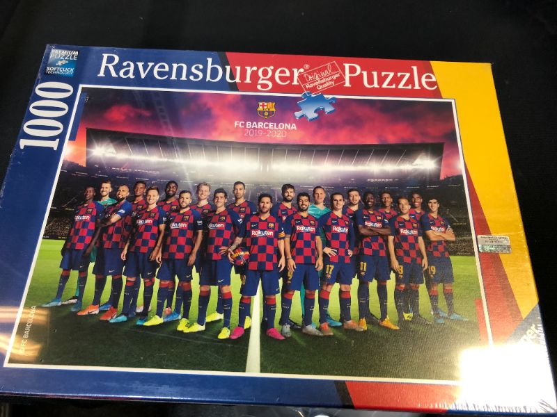 Photo 2 of Ravensburger FC Barcelona 2019/2020 | 1000 Piece Jigsaw Puzzle for Adults - Every Piece is Unique, Softclick Technology Means Pieces Fit Together Perfectly (19941) 
