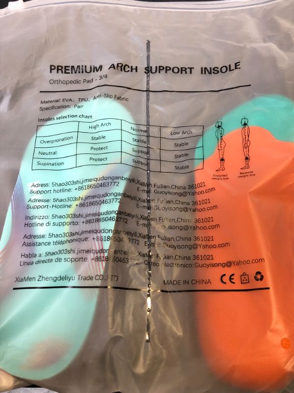 Photo 1 of 3/4 Orthotics Shoe Insoles High Arch Supports Shoe Insoles for Plantar Fasciitis, Flat Feet, Over-Pronation, Relief Heel Spur Pain
