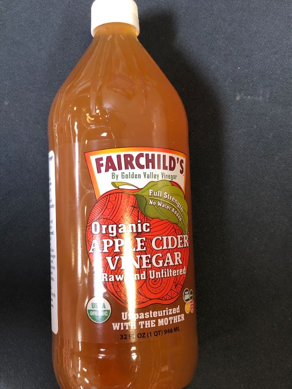 Photo 2 of Fairchild's Organic Apple Cider Vinegar with the Mother, 32 oz. Washington State--bb May 2024 