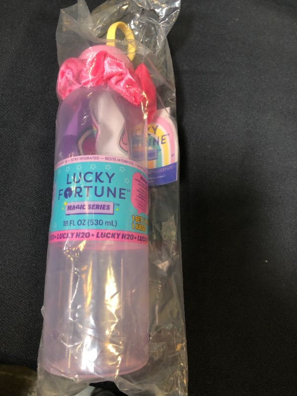 Photo 1 of WowWee Lucky Fortune Magic Series - Reusable Water Bottle, Stickers, Lucky Bracelet, & Scrunchy - Lucky H2O Water Bottle for Teens
