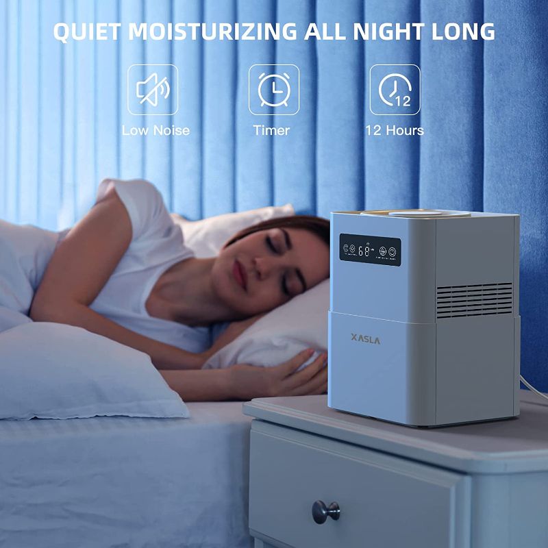 Photo 2 of XASLA Top Fill 5L Evaporative Humidifier for Baby Nursery Bedroom, No Mist Humidifier with Filter, Timer, Digital Display, Water Shortage Protection, Intelligent Constant Humidity ****Factory Sealed**** 17531