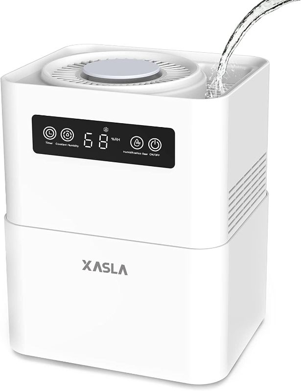 Photo 1 of XASLA Top Fill 5L Evaporative Humidifier for Baby Nursery Bedroom, No Mist Humidifier with Filter, Timer, Digital Display, Water Shortage Protection, Intelligent Constant Humidity ****Factory Sealed****