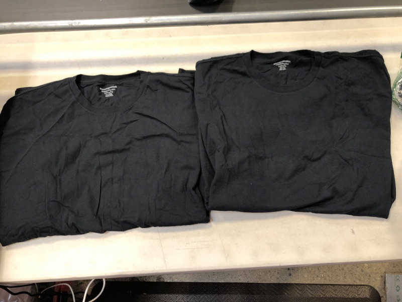 Photo 1 of 2 PACK AMAZON ESSENTIALS BLACK SHIRT 2 XL