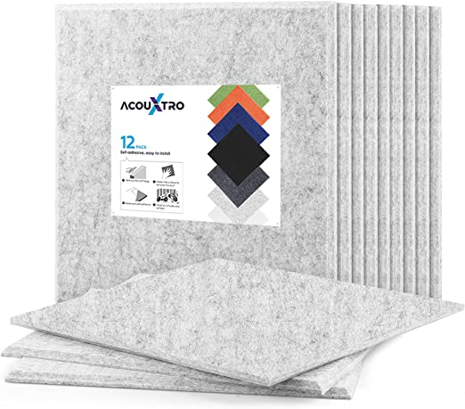 Photo 1 of 12 Pack Acoustic Panels Self-Adhesive, 10"X 10"X 0.4" Sound Proof Foam Panels, Soundproof Wall Panels High Density, Acoustic Panels Sound Absorbing for Wall Decoration and Acoustic Treatment Silver
