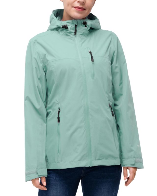 Photo 1 of 33,000ft Packable Rain Jacket Women Lightweight Waterproof Raincoat with Hood Cycling Bike Jacket Windbreaker X-Small Sea Blue