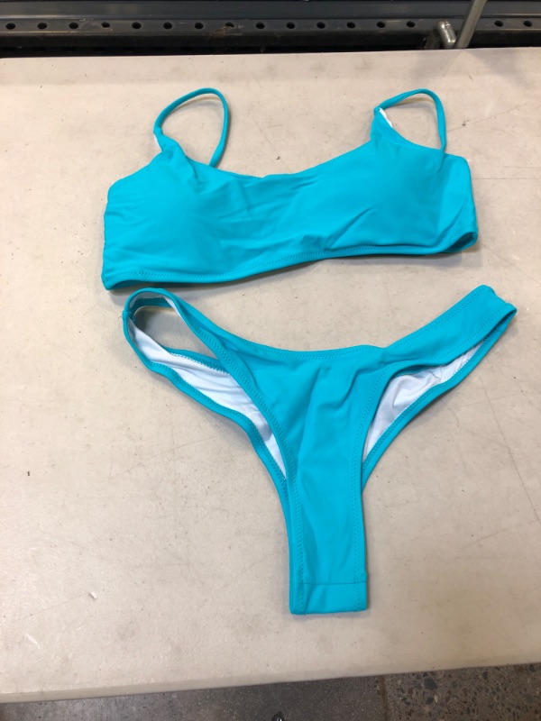 Photo 1 of  WOMENS TWO PIECE SWIMSUIT
 SIZE LARGE 
