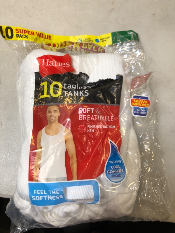 Photo 2 of Hanes Men's Comfort Soft Super Value 10pk Tank Top - White S