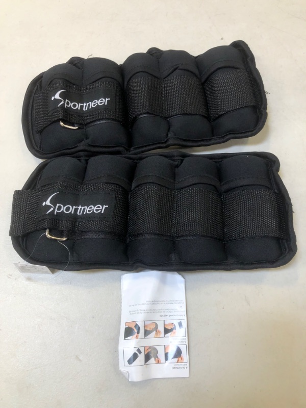 Photo 2 of 5 pounds each  Sportneer Adjustable Ankle Weights Set of 2