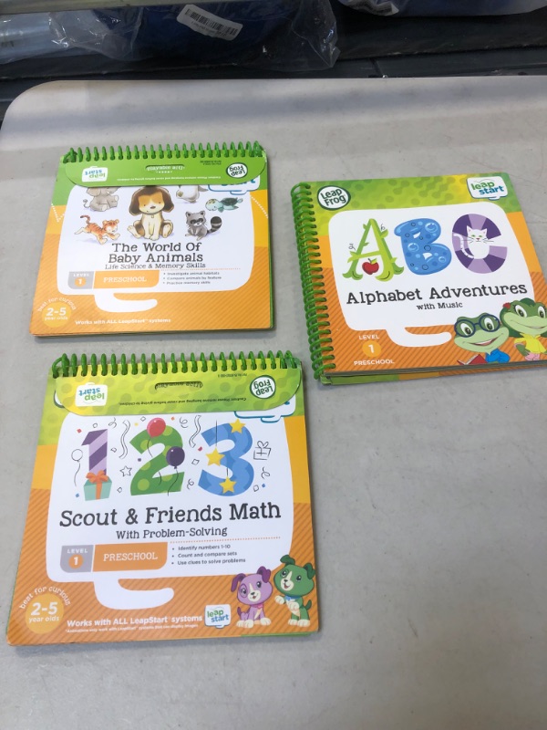 Photo 1 of LeapFrog LeapStart Preschool 3-in-1 Activity Book Bundle with ABC, Shapes & Colors, Math, Animals