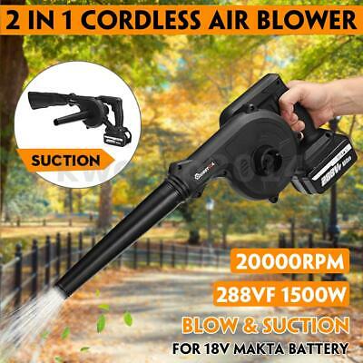 Photo 1 of 2 In 1 1600W ust Cleaner Blowing Suction Leaf Blower PC DCordless Electric Air Blower Collector For Makita 18V Battery
