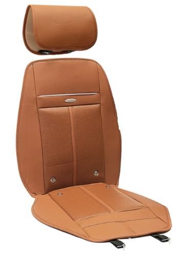 Photo 1 of 3 In 1 Leather Car Cooling Warm Heated Massage Seat Cushion Cover with 8 Fan Universal - Coffee
